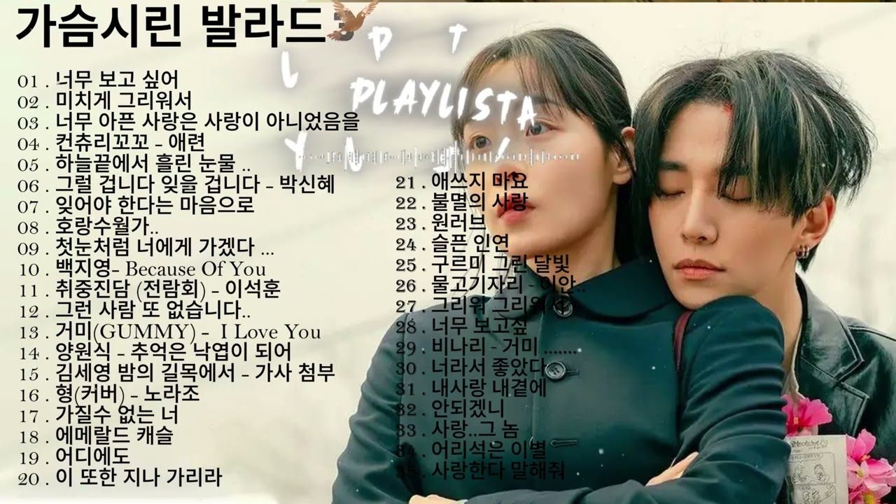 광고 없이 하루 종일 듣는 발라드 Best 100 ｜ 집중력 UP! 일할 때 듣기 좋은 감성 노래 - 임창정,성시경,더원,백지영,김필,양파,이승기,왁스,김범수,소울스타,원티드...