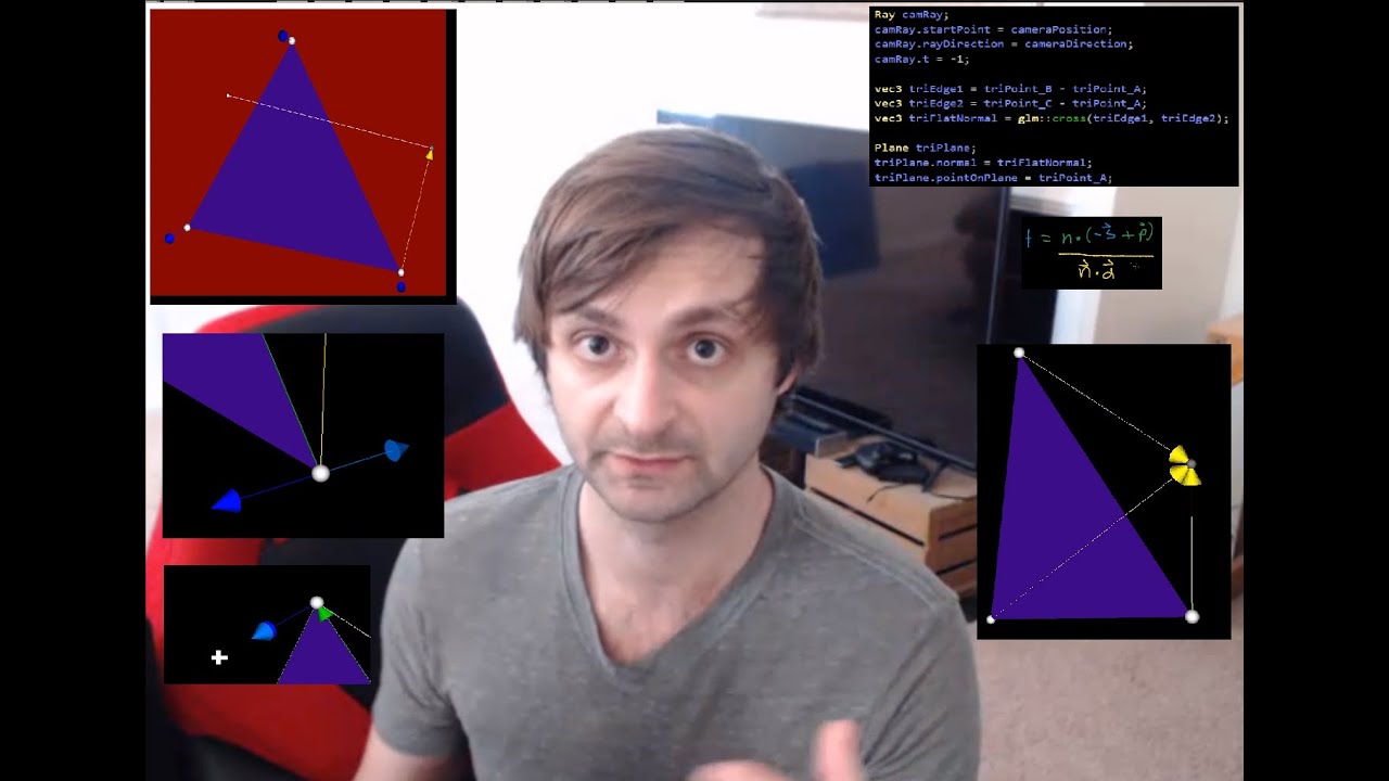 Easy ray triangle intersection explained in full (alternative method) (unoptimized)