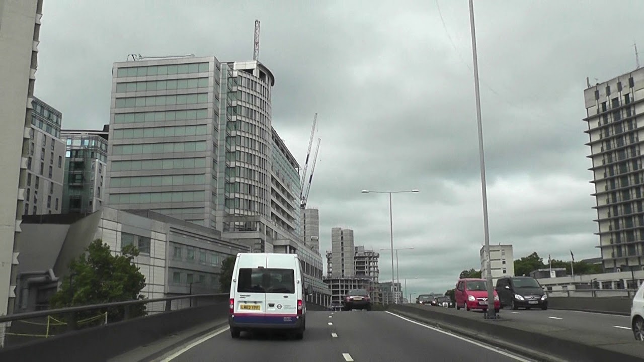 LONDON ENGLAND: Driving from Euston Road to Shepherd's Bush