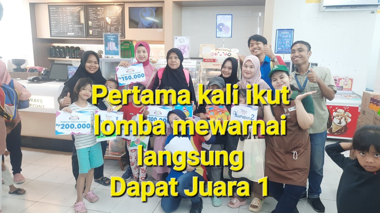 Lomba di Indomaret dapat Juara 1 #viral #lomba #mewarnai #indomaret