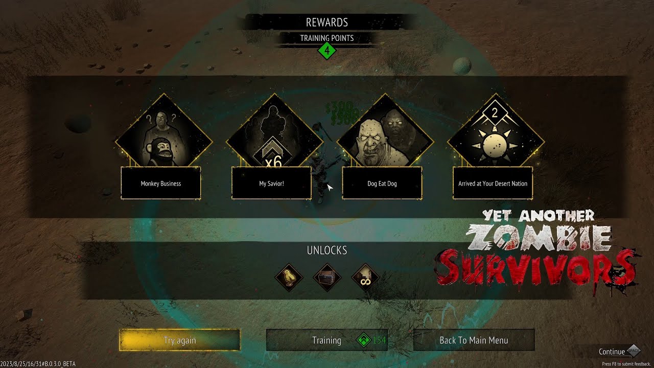Yet Another Zombie Survivors - EP - 25 beta version achievments