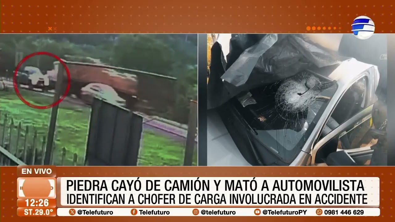 Piedra cay&oacute; de cami&oacute;n y mat&oacute; a un automovilista