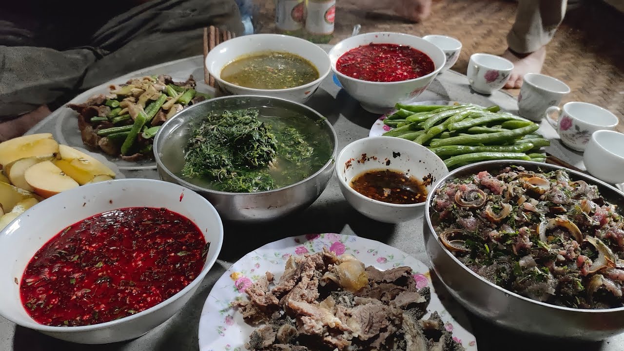 chế biến món Lạp tiết canh pịa bò (sọn đam mê TV)