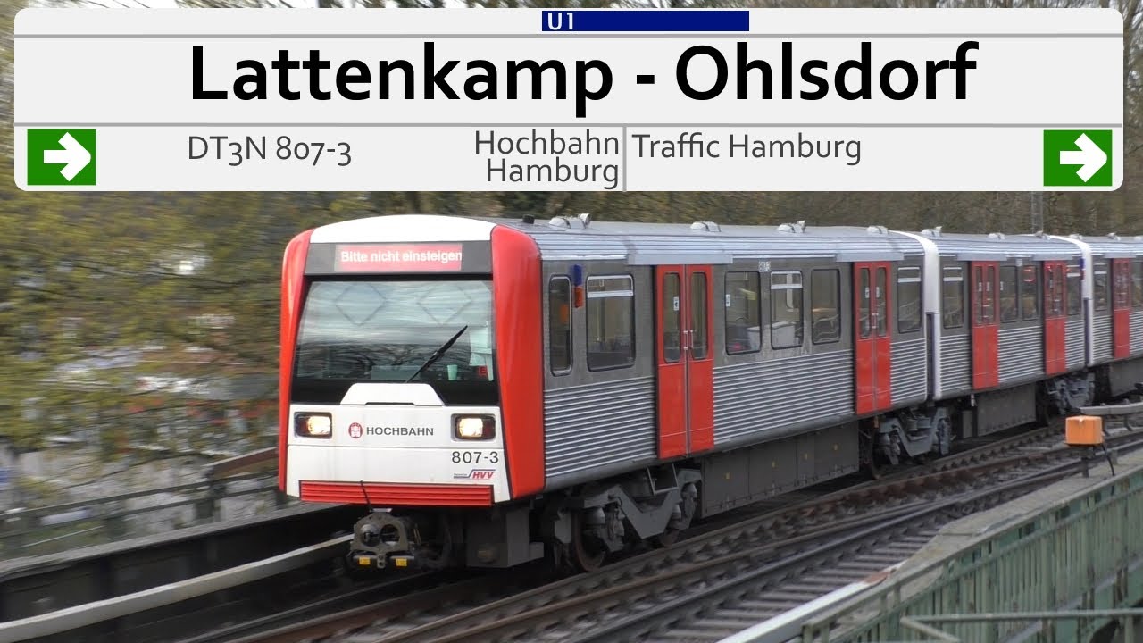 [SOUND] Im DT3N 807 von Lattenkamp nach Ohlsdorf mit früher Türfreigabe - Traffic Hamburg