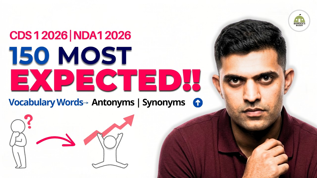 All Vocab WORDS for CDS 1 2026 & NDA 1 2026 | SCORE 80 MARKS LIKE ME!!