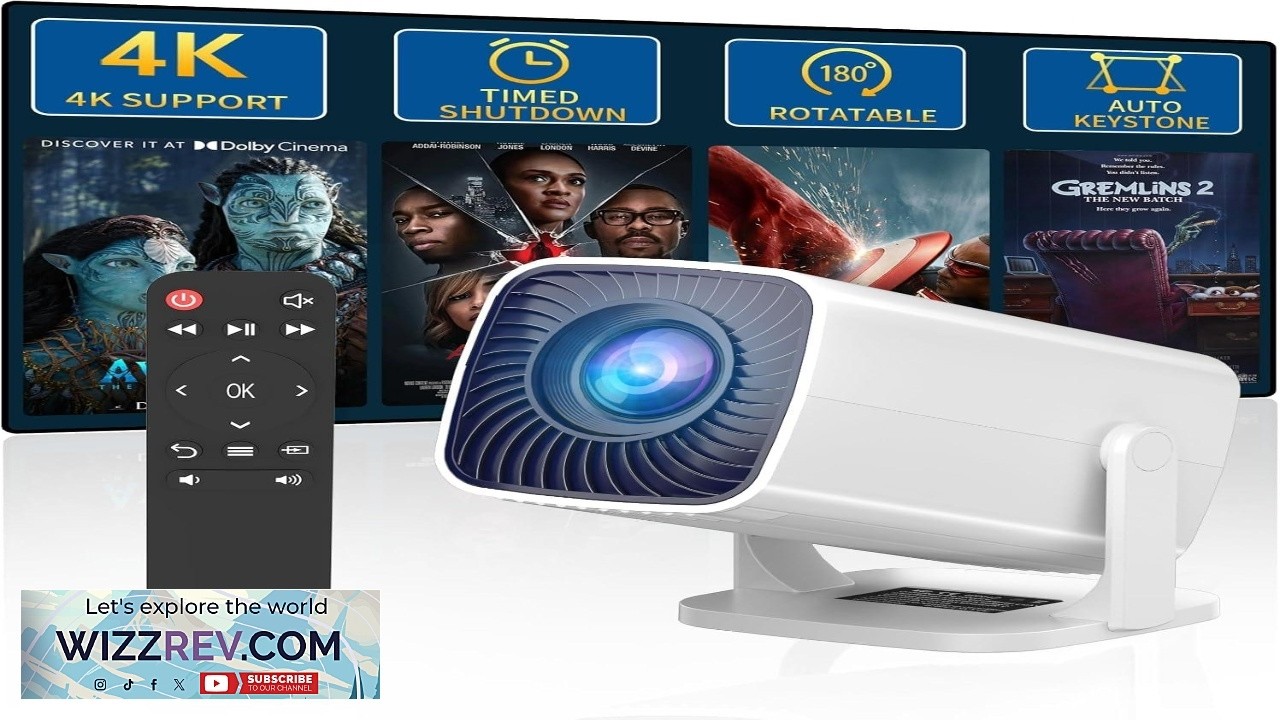 Mini Projector Portable Outdoor Projector 4K Supported Short Throw Movie Projector