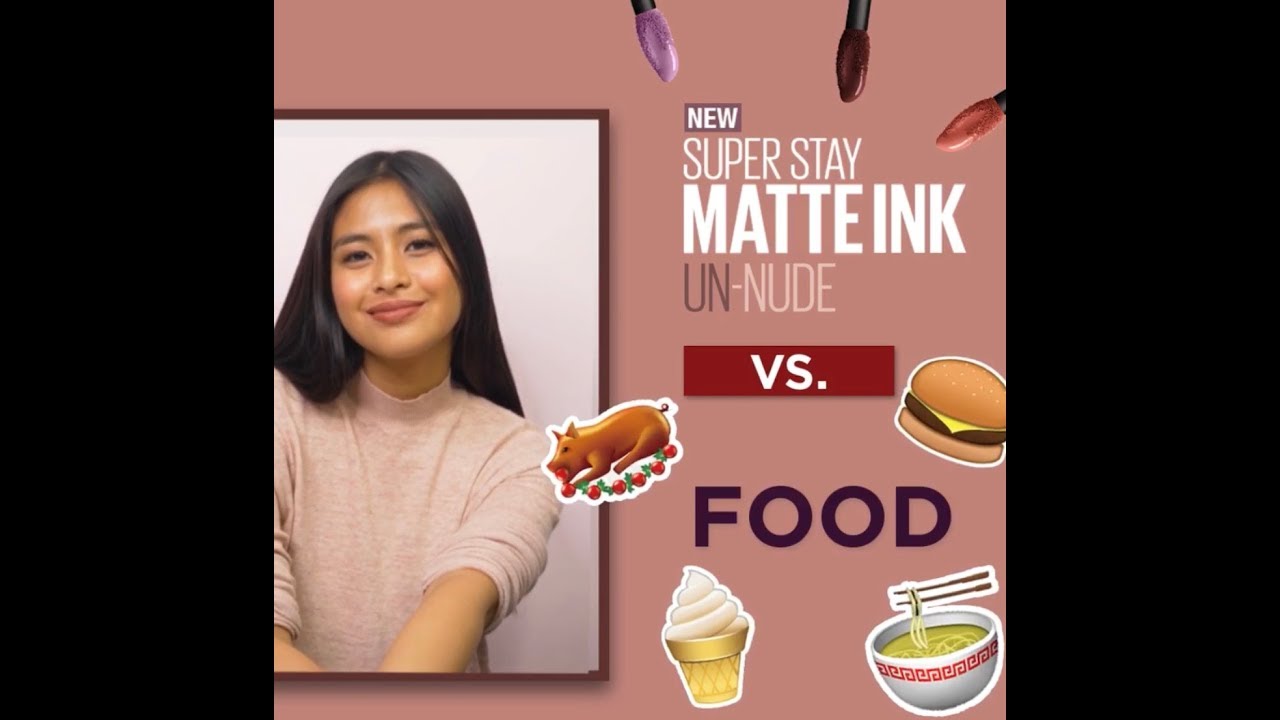 FOOD CHALLENGE: MAYBELLINE SUPER STAY UN-NUDE VS FOOD | Gabbi Garcia