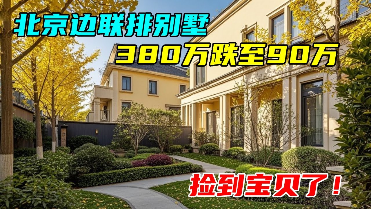 北京边联排别墅疯了？从 380 万砸到 90 万，直降 290 万！这套房，真能捡到宝？【沐阳看房】#中国北京#中国内地#大陆房价#大陆别墅#北京别墅#大陆房子#北京房价