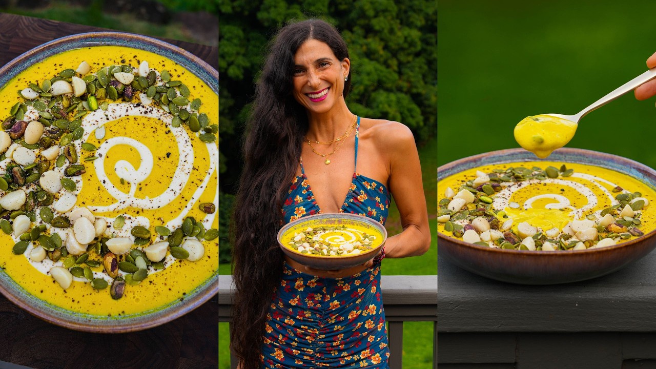 BEST Raw Vegan Pumpkin Soup 🥣 | Creamy, Cozy, Warm & Comforting Recipe 🍂