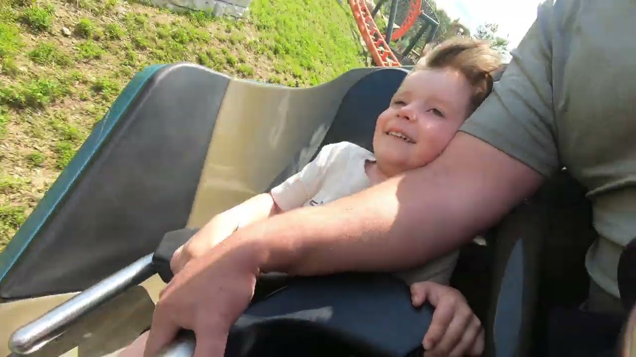 Brave Toddler rides Big Bear Mountain at Dollywood
