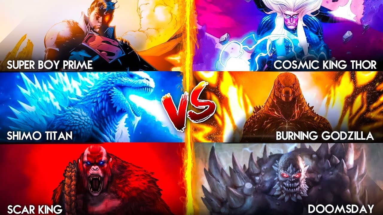 Cosmic King Thor Vs Super Boy Prime, Shimo Vs Burinig Godzilla, Scar King Vs Doomsday | #askskz