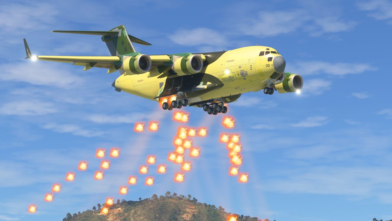 MILITARY EMERGENCY!!! C17 GLOBEMASTER Conducts Early Attack On Airport
