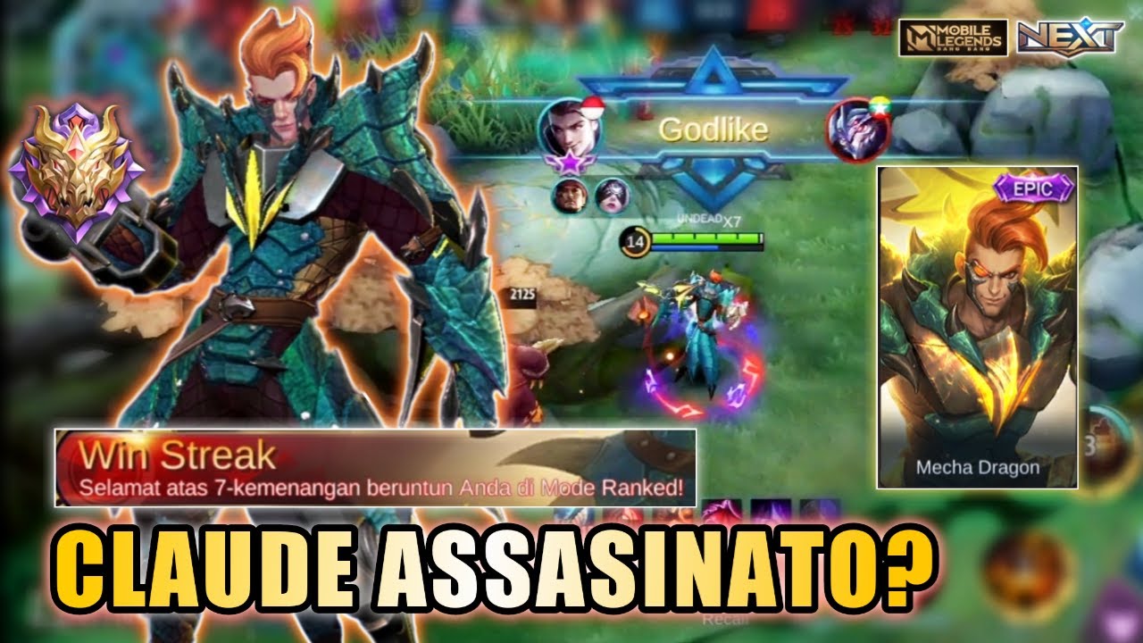 LEONARD CLAUDE ASSASINATO!!! HOW TO PLAY CLAUDE? SOLO RANK CLAUDE MYTHICAL GLORY! MLBB