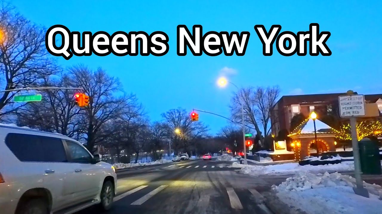 NYC EVENING DRIVE QUEENS NY FROM BAYSIDE/WHITESTONE TO FLUSHING FEB 2026