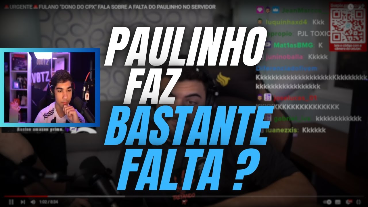 OVOTZ REAGINDO AO FULANO COMENTANDO SOBRE A FALTA DO PAULINHO NO CPX | Cortes do Ovotz