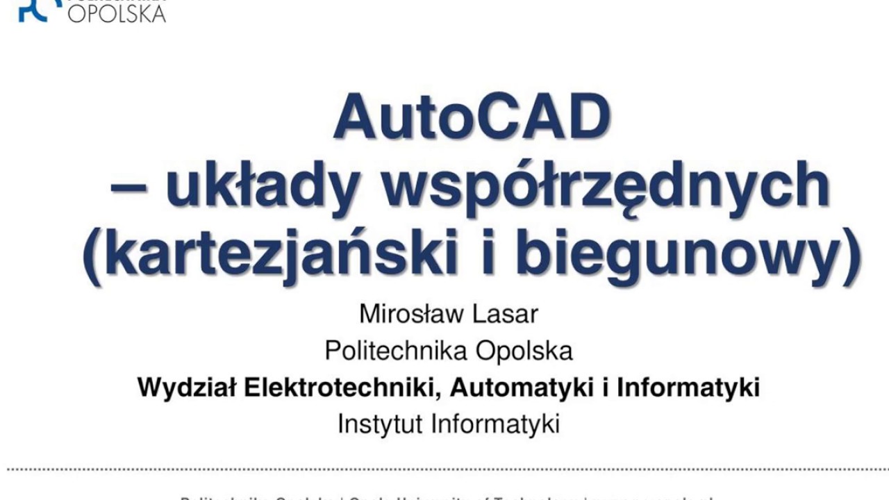 AutoCAD - układy współrzędnych (kartezjański i biegunowy)