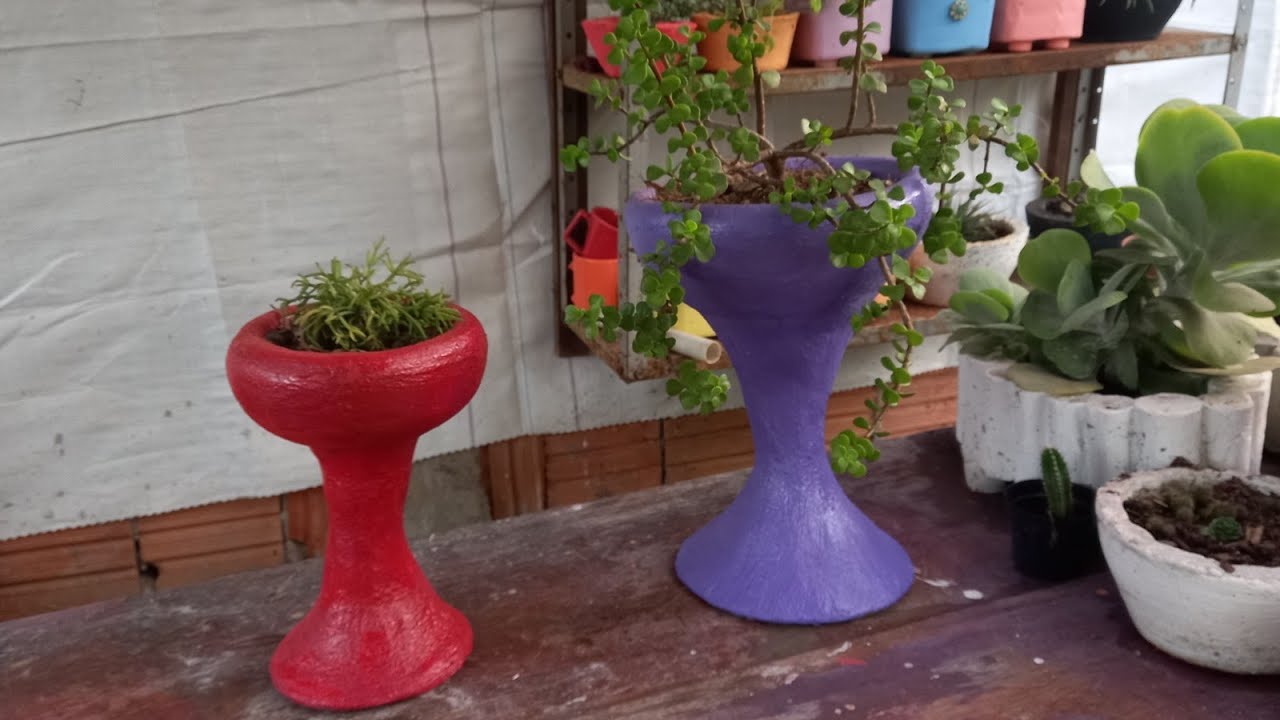 #como fazer vaso de cimento em formato de TAÇA#compartlhe