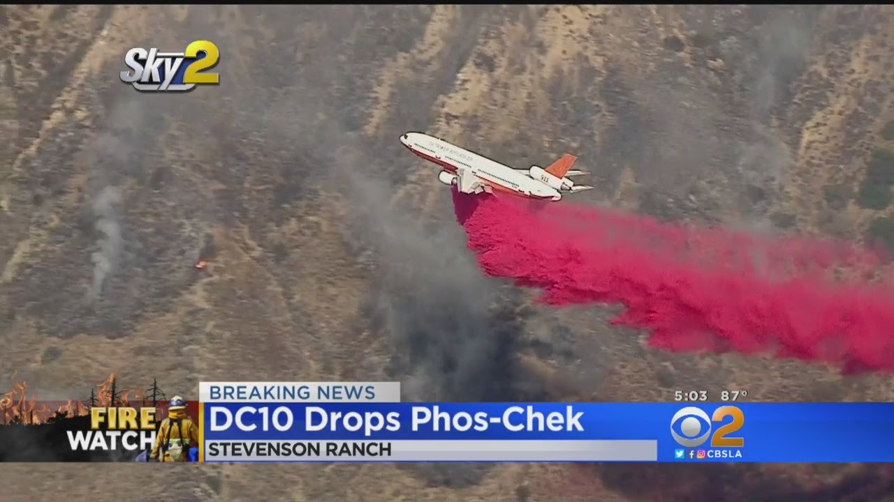 DC-10 Drops Phos-Chek In Effort To Contain Sage Fire