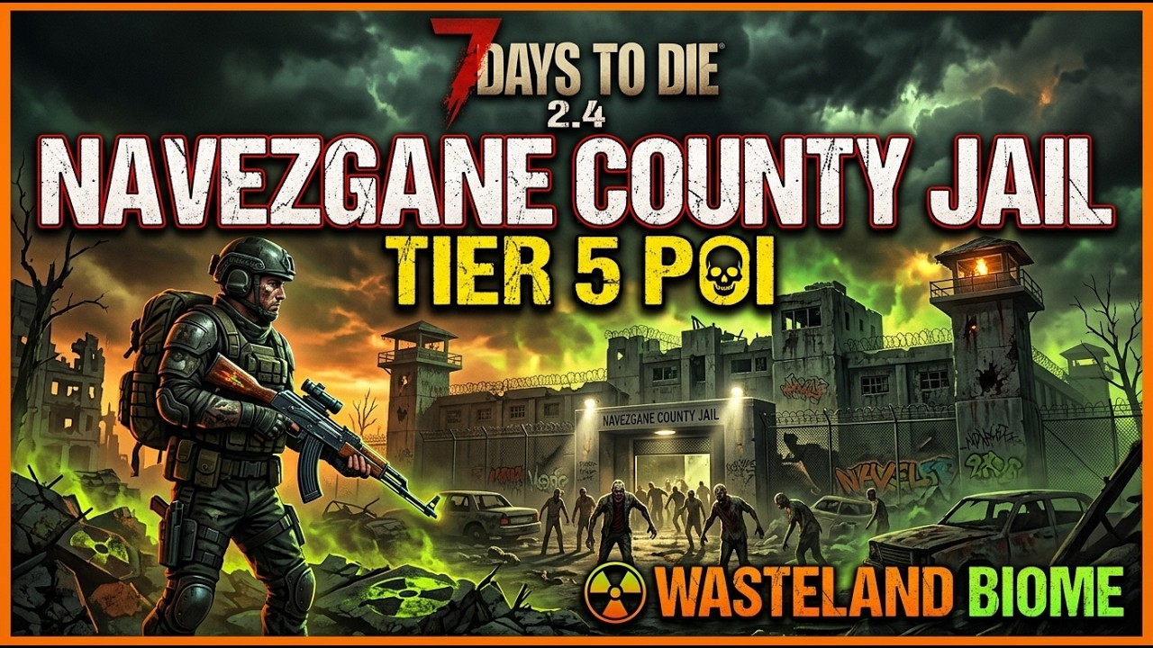 7 Days to Die 2.4 - Navezgane County Jail Tier 5 POI In the Wasteland Biome