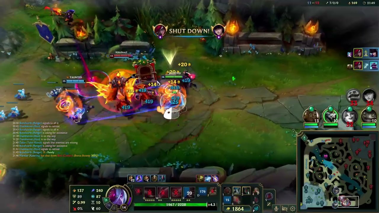 Highlight - League of Legends - Katarina - 14/3/4 - 5v5 Ranked Solo - Lose - 11:05pm