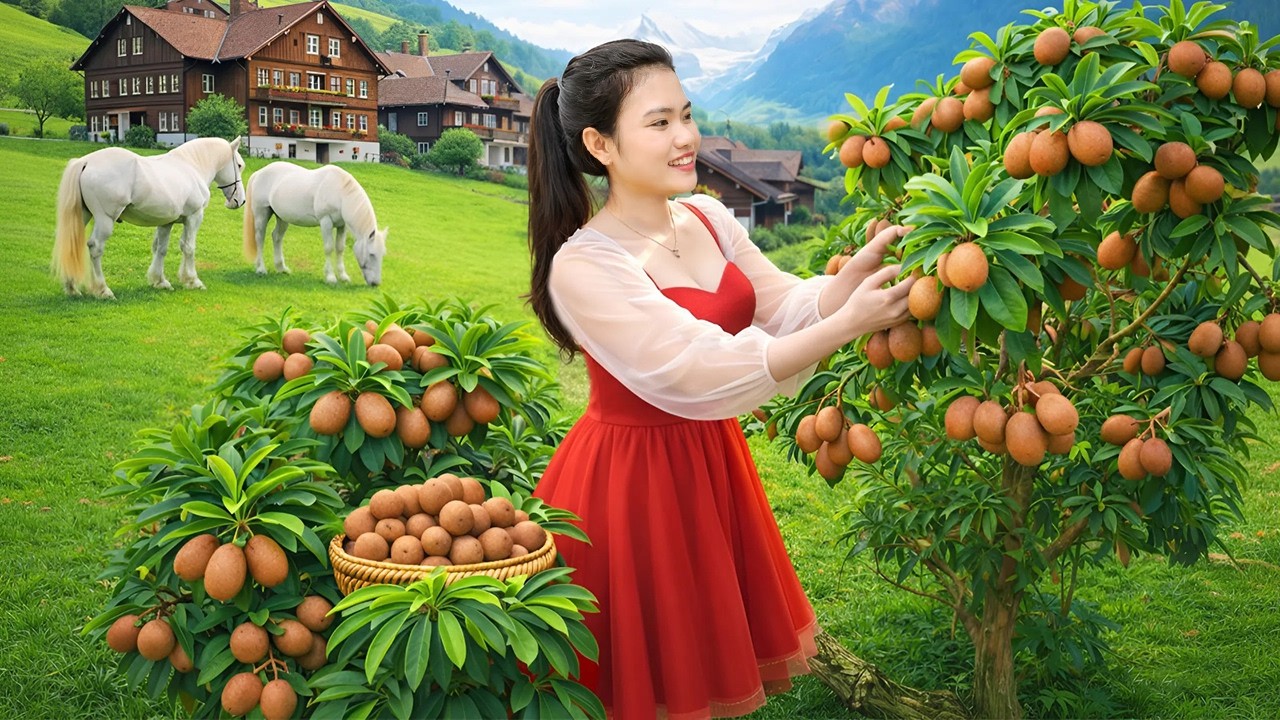 Harvesting Fresh Sapodilla and Selling at the Market - Village life | Thuy Countryside