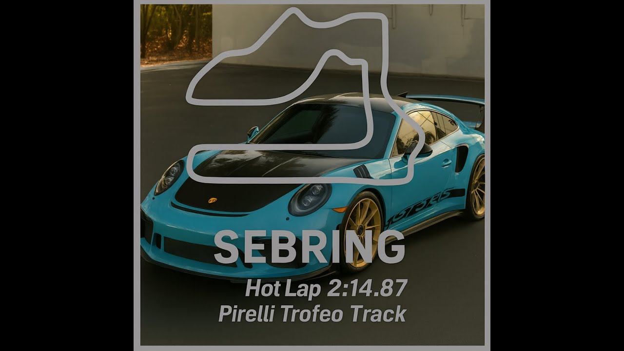 Porsche GT3 RS Sebring Hot lap 2:14.87 - Pirelli Trofeo Track - PCA Black Group 11/16/25