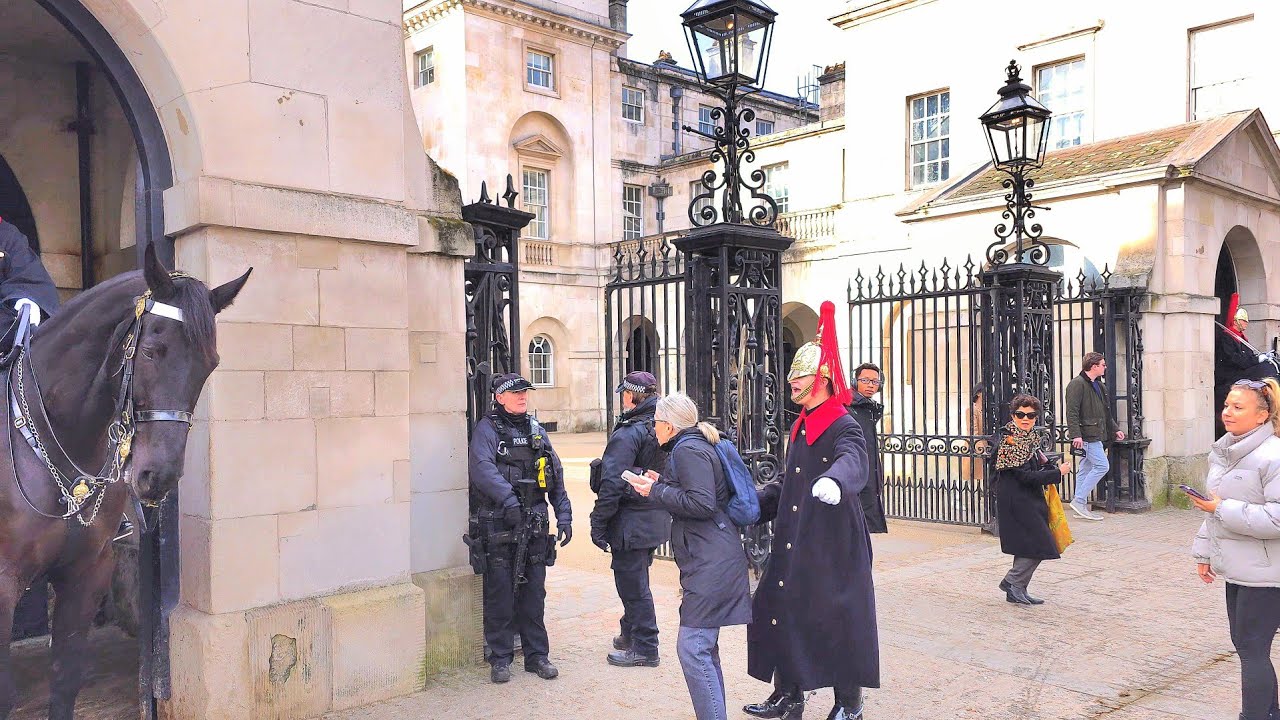 Mocking the King's Guard at Horse Guards