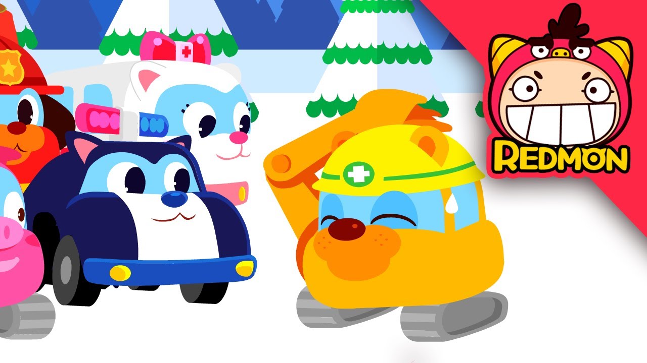 Save the Excavator! | Rescue Car Buddies | Cartoon | REDMON