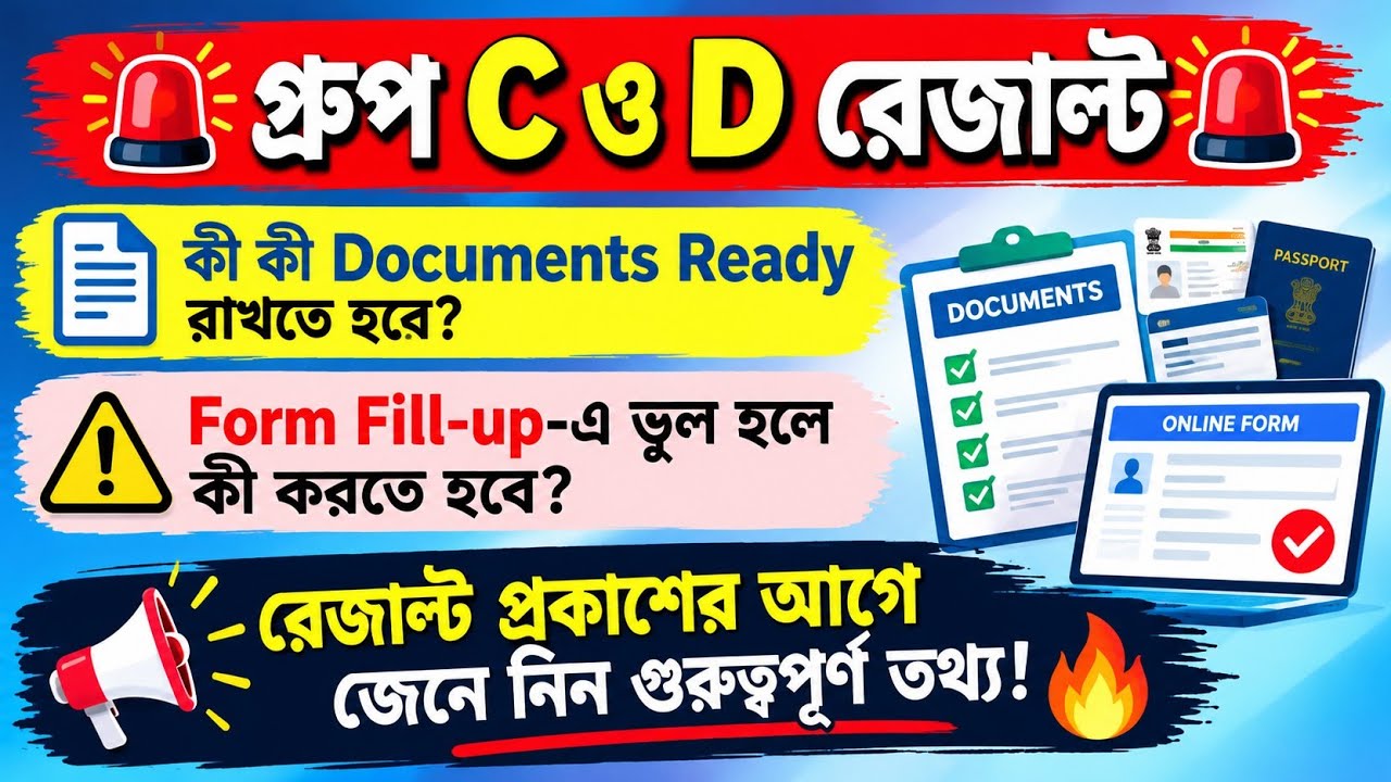 গ্রুপ C এবং D রেজাল্ট  💥 কি কি ডকুমেন্টস রেডি রাখতে হবে 💥