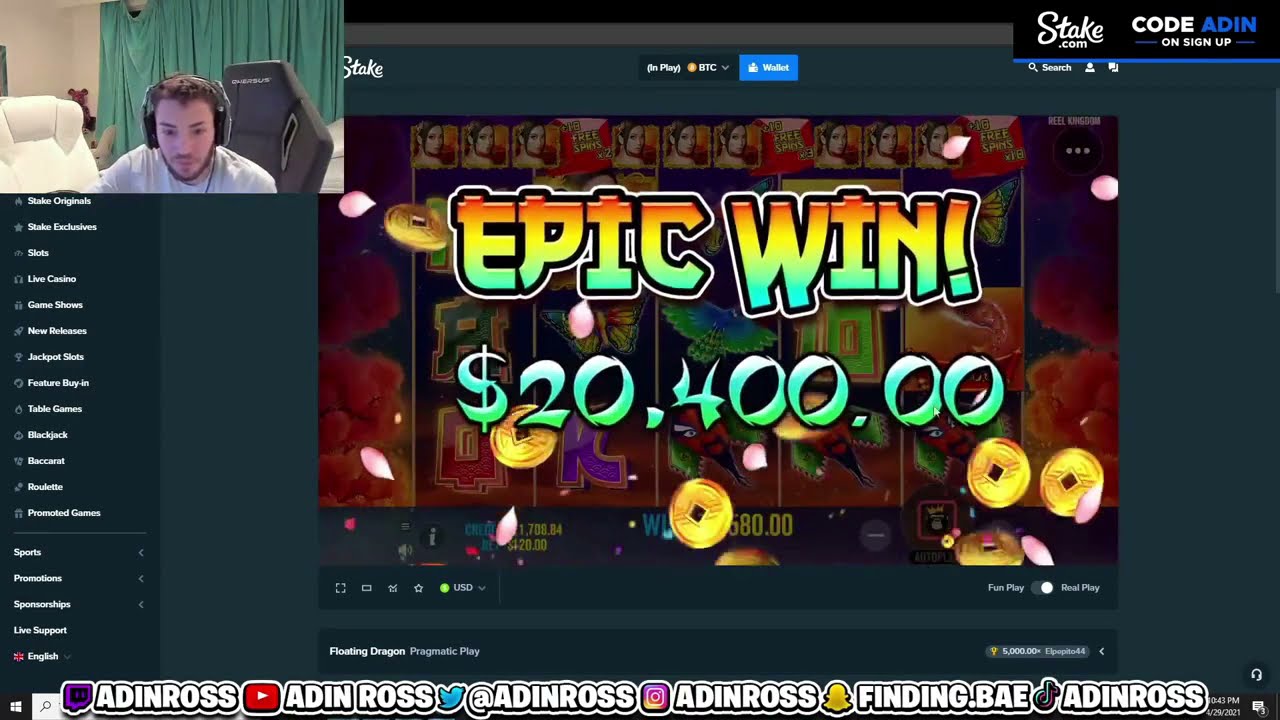 Adin Ross WINS 77.580$ on Floating Dragon Hold and Spin&trade; | Pragmatic Play