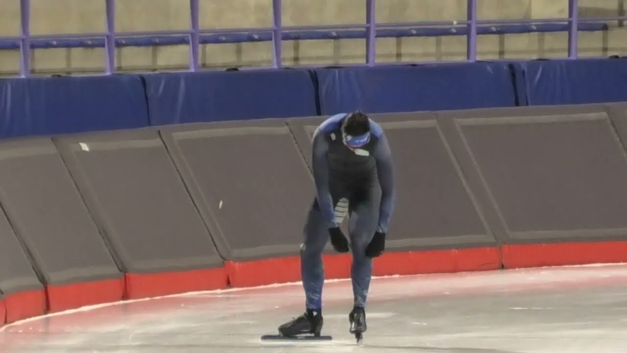 Training  Yevgeniy KOSHKIN 100M Calgary 21.01.2025 Speed Skating