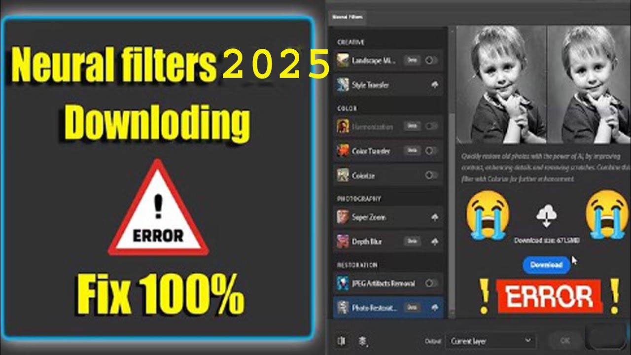 Neural Filters not downloading Photoshop Problem Solved  2025 Easy Trick