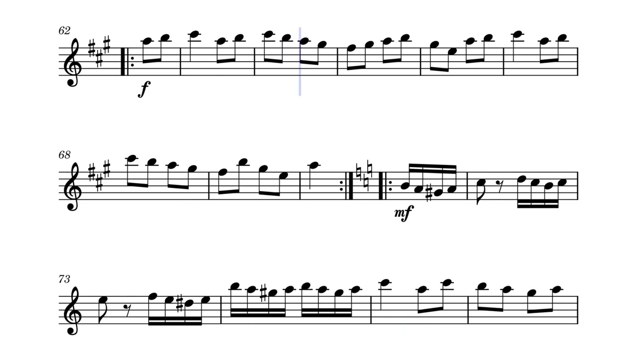 Marcha Turca Mozart partitura para Flauta Do
