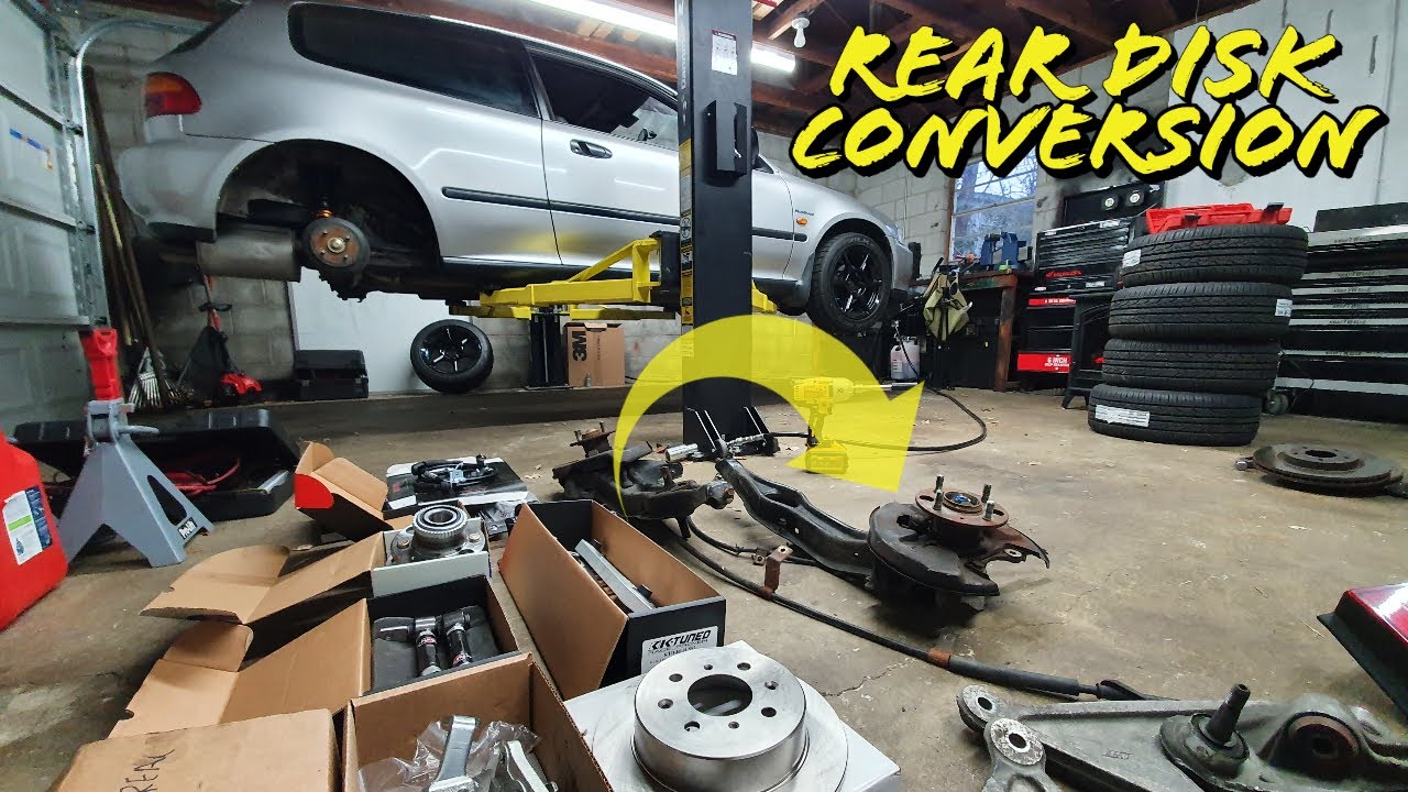 K Swap EG Civic: Rear disk brake Conversion!