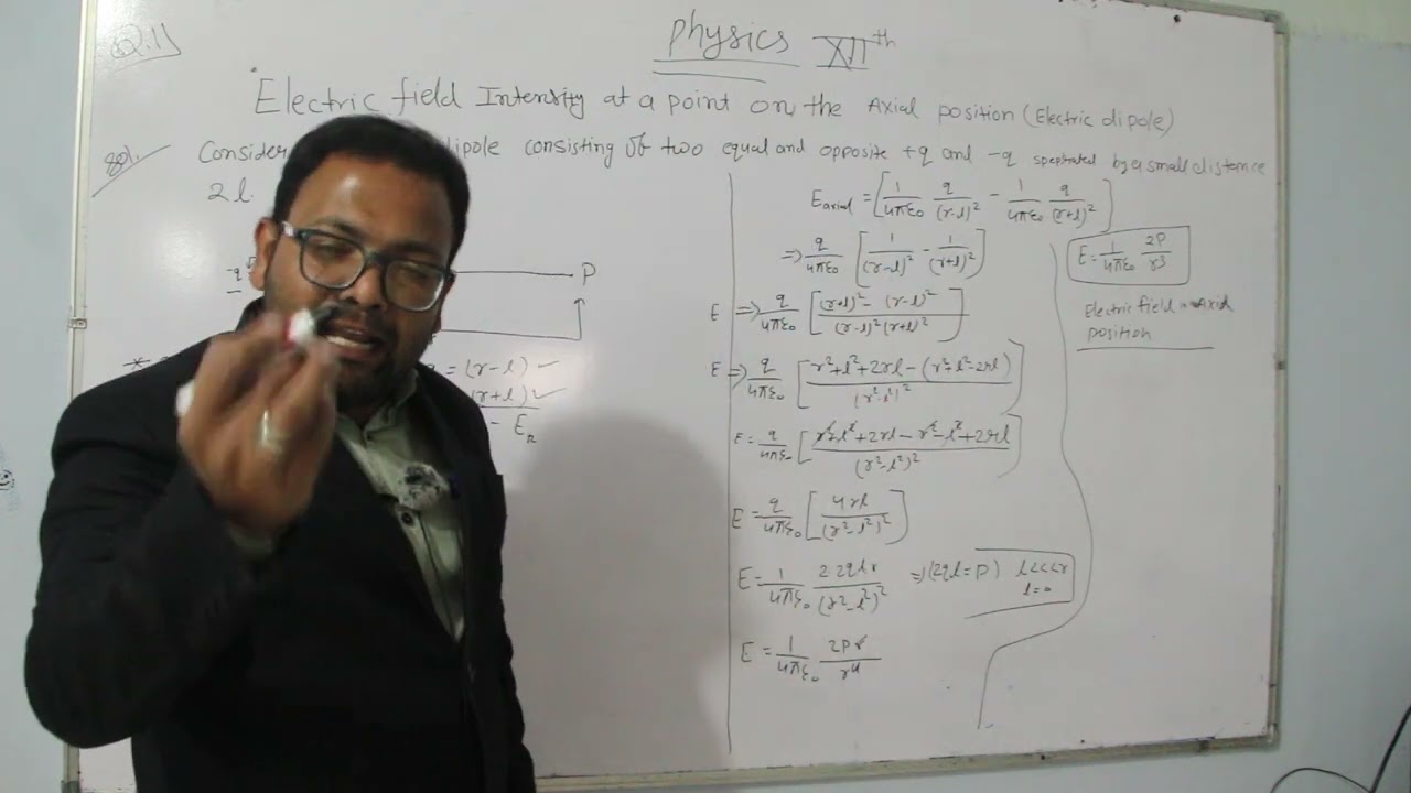 अक्षीय स्थिति में विद्युत क्षेत्र की तीव्रता | Class 12 Physics #mp #sendhwanews #mpboard