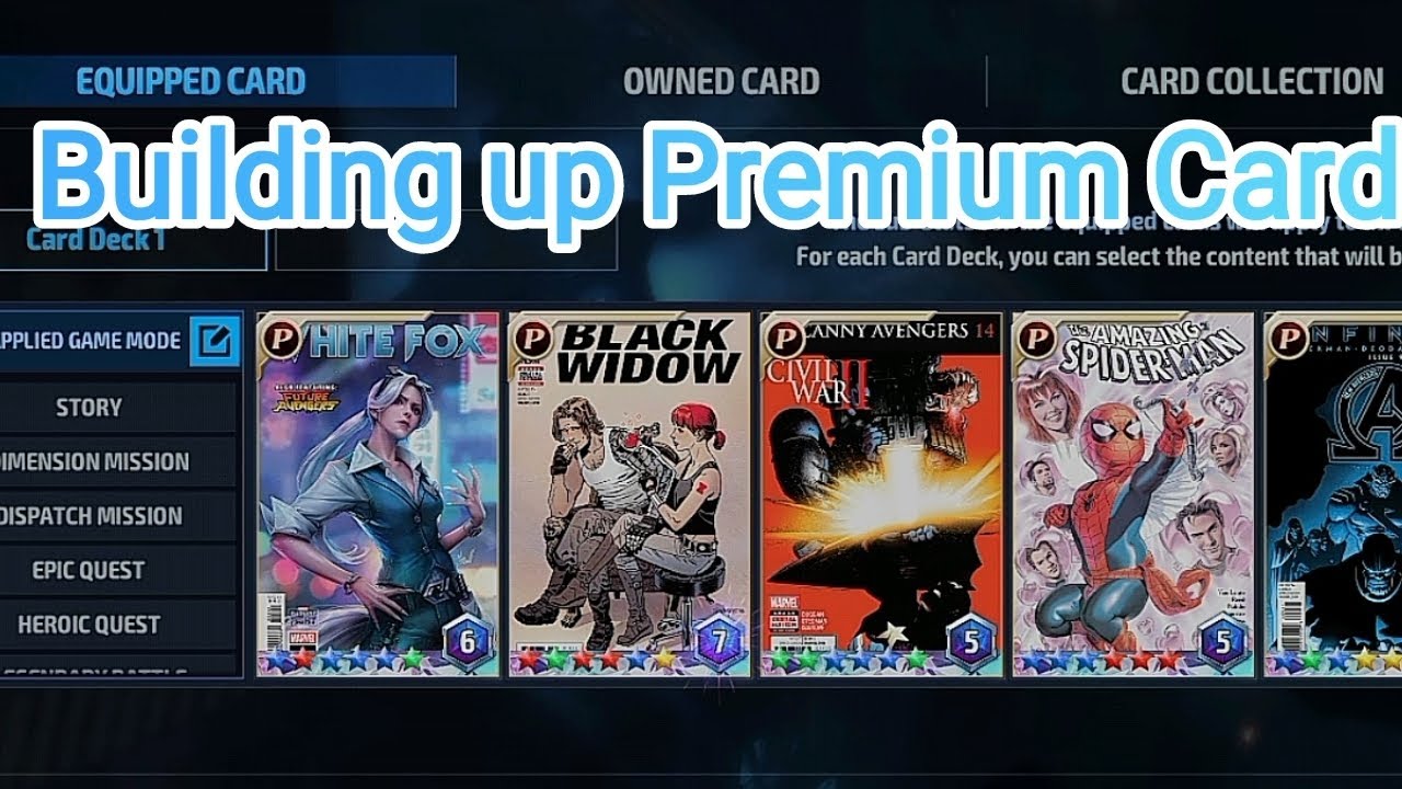 Building up Premium Cards....💯. Complete guidance for beginners. Marvel Future Fight Breakdown...