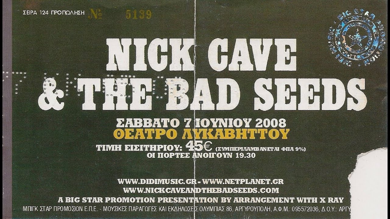 Nick Cave & The Bad Seeds live στο Θέατρο Λυκαβηττού (7-6-2008)