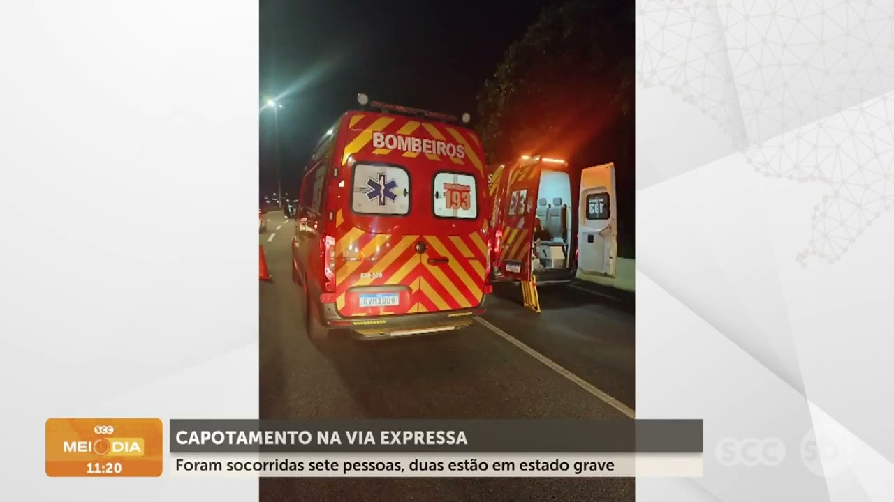 Capotamento na Via Expressa deixa sete feridos | Trânsito | SCC Meio-Dia