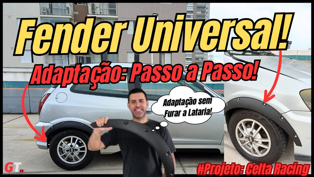 COMO INSTALAR FENDER UNIVERSAL NO CELTA, SEM FURAR A LATARIA  (MOLDURA DE PARALAMA FENDER)