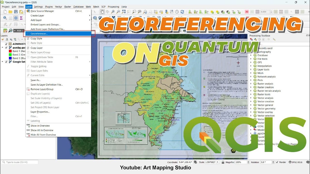Georeferensing on Quantum Gis - Cara Georeferensi Peta di QGis