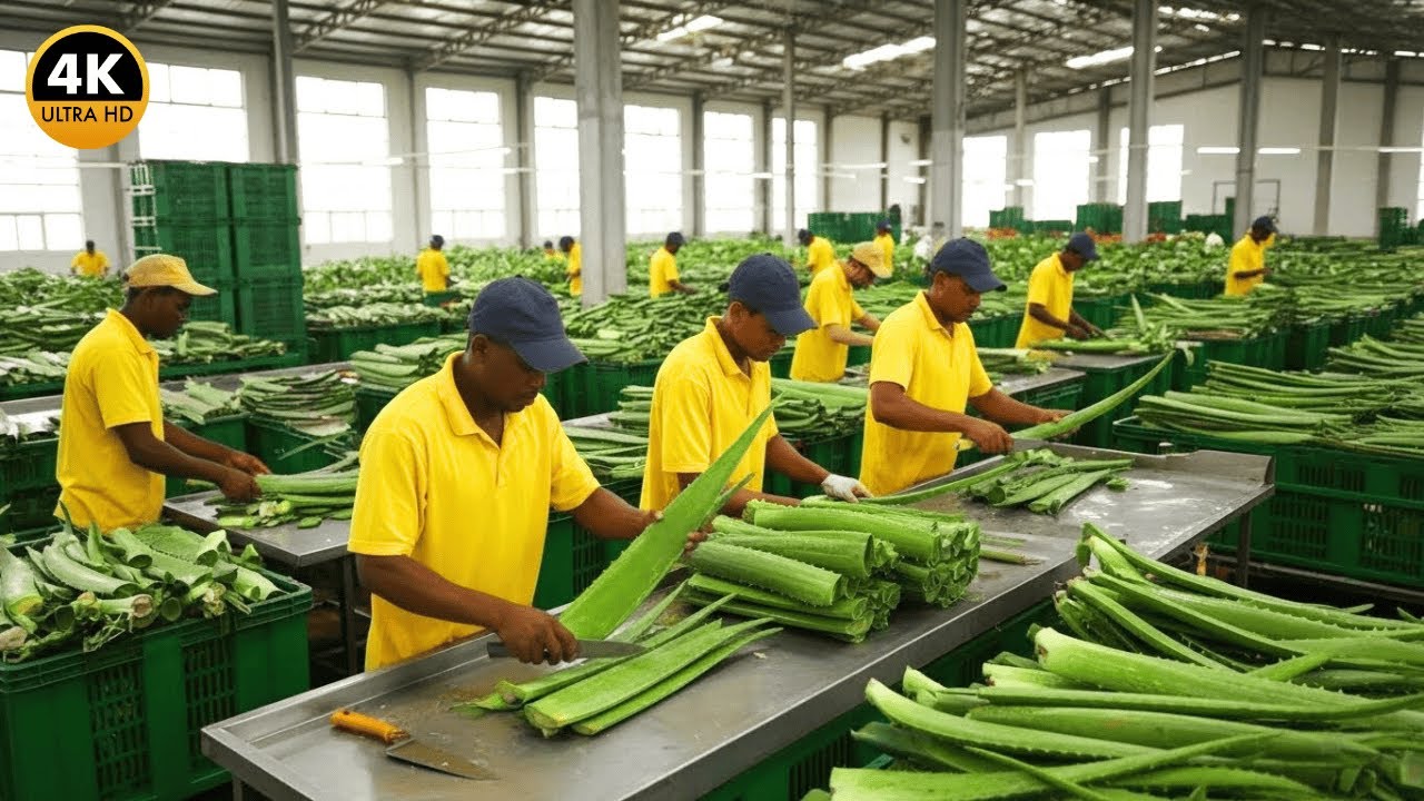 INSANE Aloe Vera Gel Factory – The Full Industrial Process Behind Millions of Liters a Day