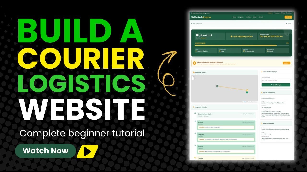 How to Create a Professional Courier Website with Tracking (no coding experience)