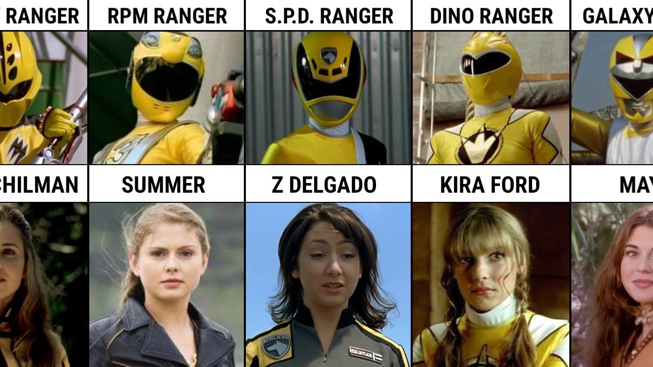 All Yellow Rangers From The Power Rangers Franchise || The Alpha powers