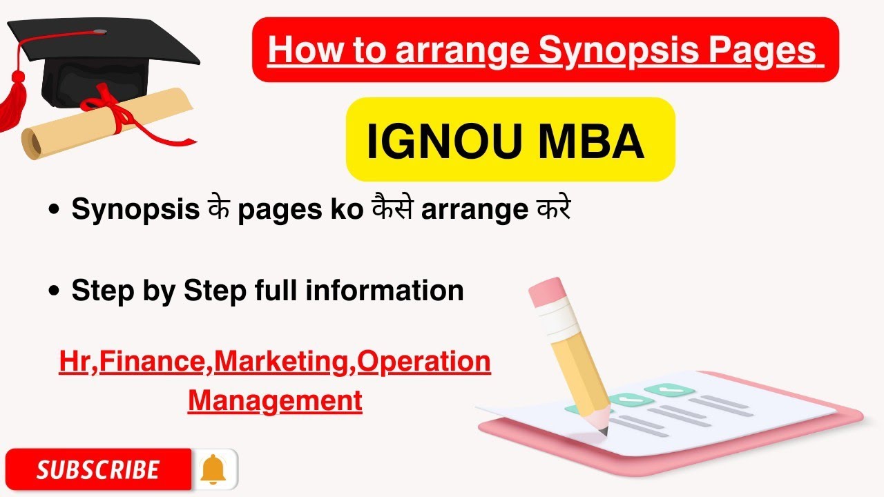 How to arrange IGNOU MBA SYNOPSIS | 