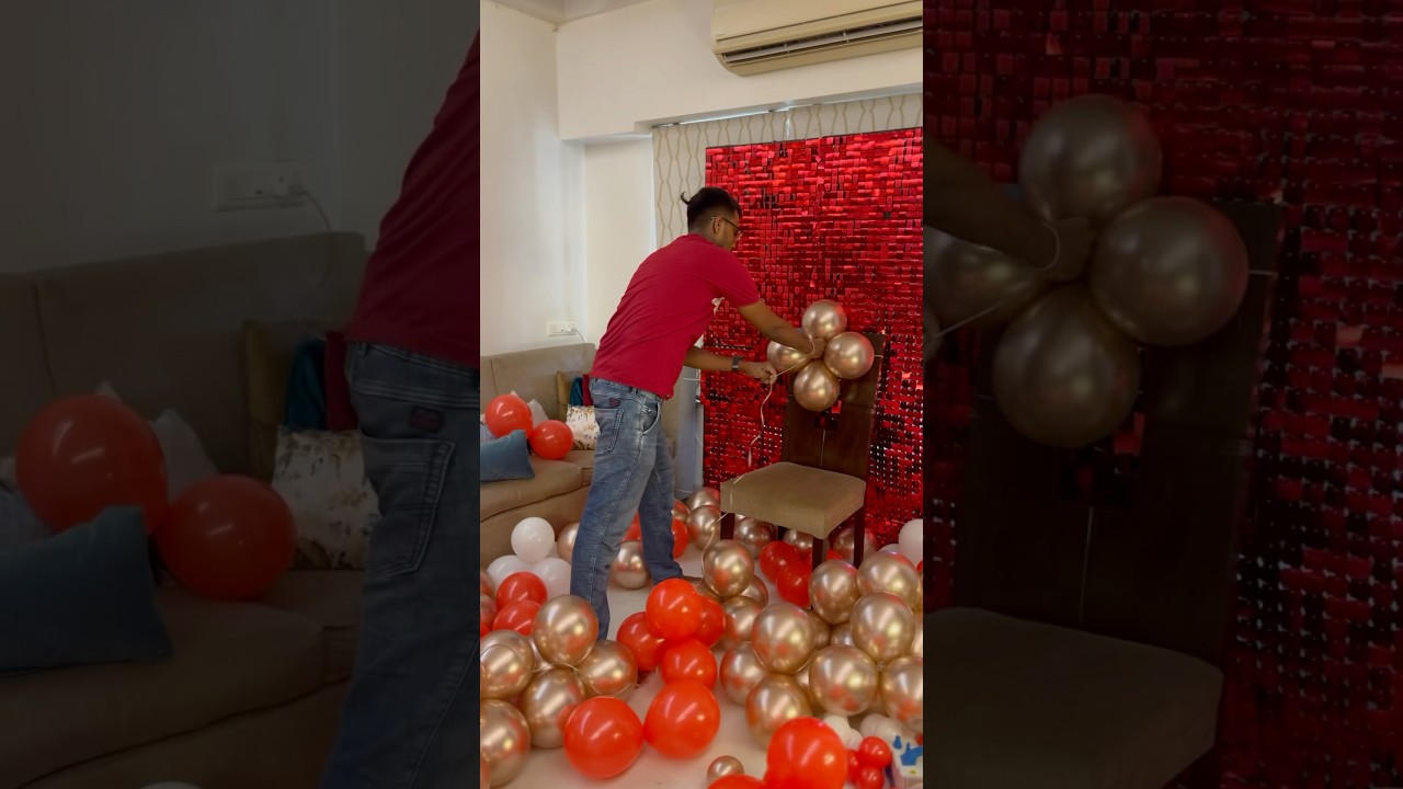 How to make balloon arch | balloon garland tutorial | birthday decoration ideas at home |#ytshorts