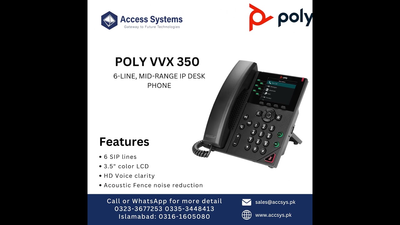Polycom IP Phone VVX150, VVX250, VVX350 and VVX450