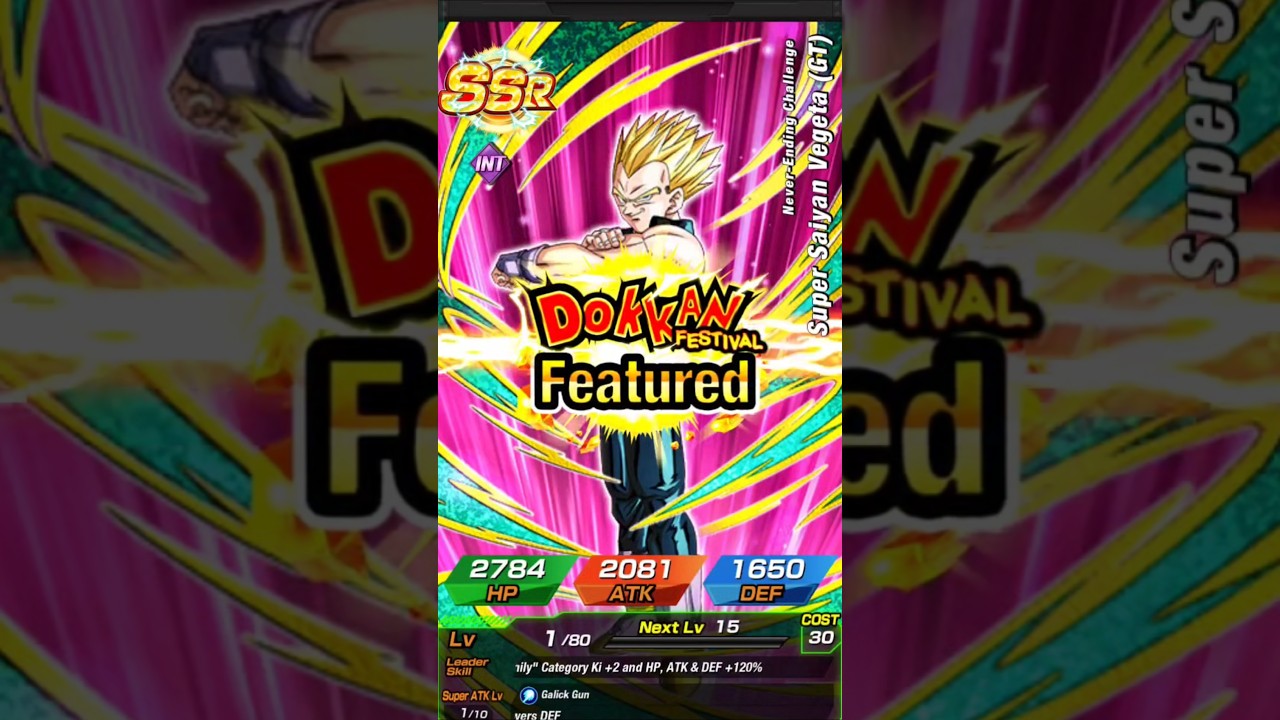 Dragon Ball Z: Dokkan Battle (Vegeta Super Saiyan GT) #alexshiwa #dragonball #dokkanbattle #vegeta