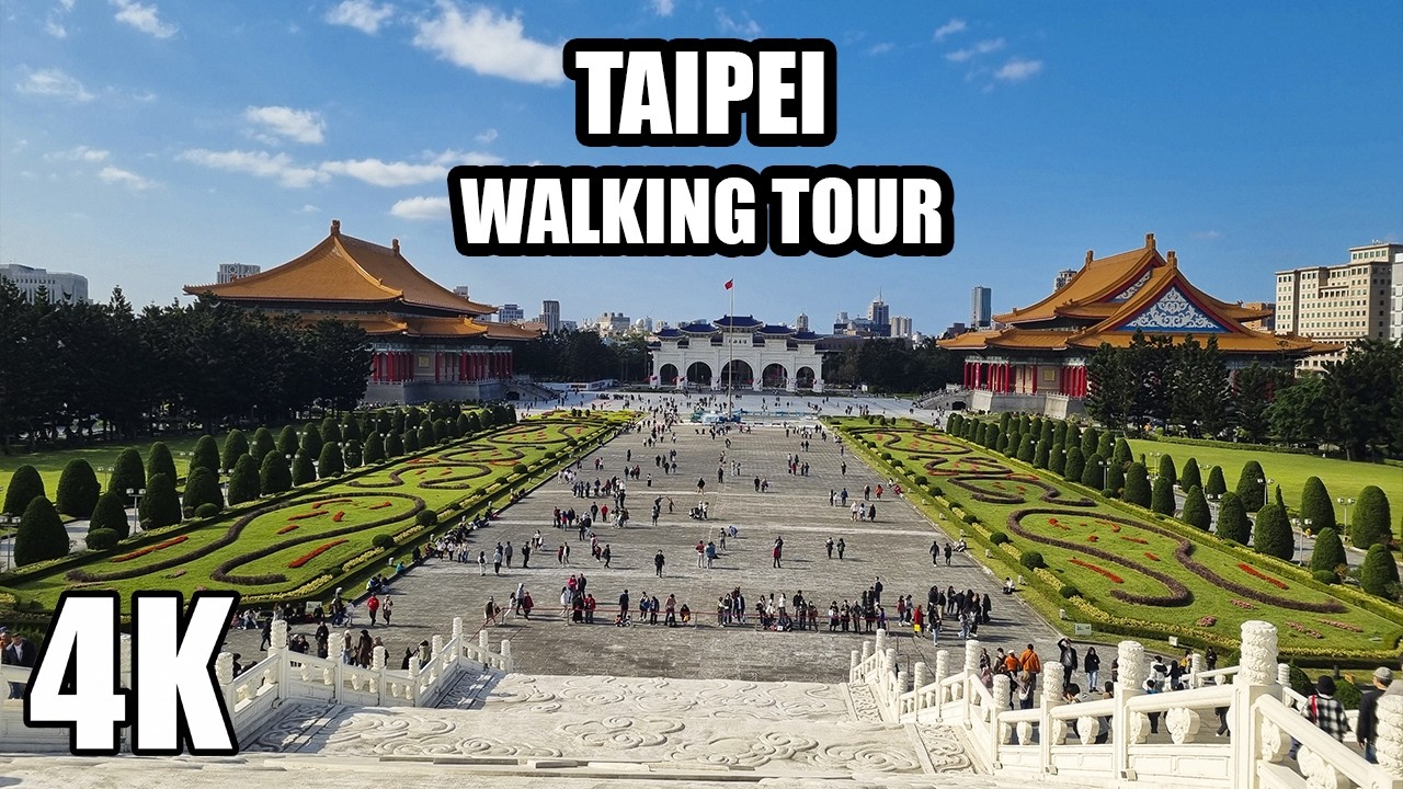 Taipei City Walk 🇹🇼 Chiang Kai-shek Memorial & 228 Peace Park [4K 60fps]