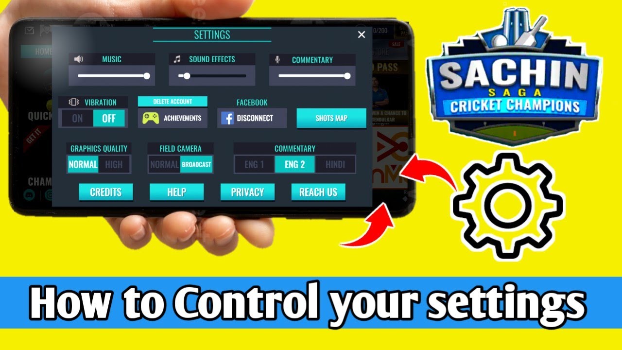 How to control your settings in Sachin saga Cricket Chompions | Settings in Sachin saga Cricket