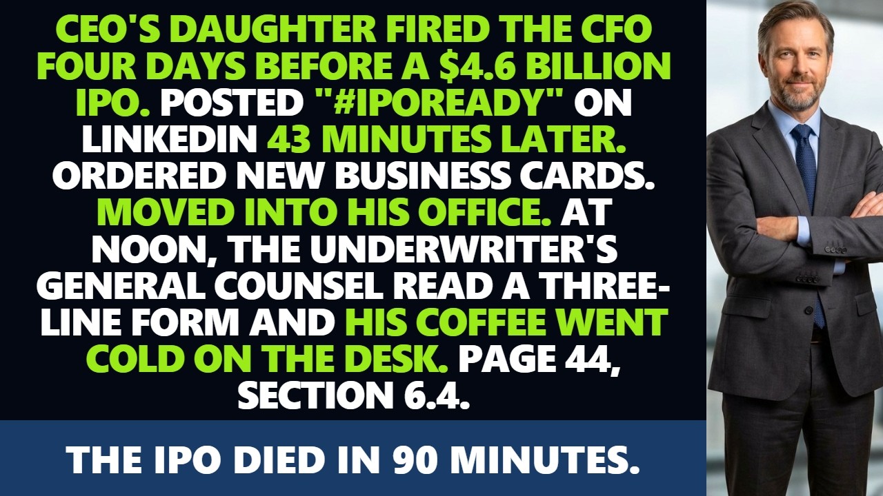 My Boss Replaced Me Four Days Before a $4.6 Billion IPO — I Was Named in the Underwriter's Letter